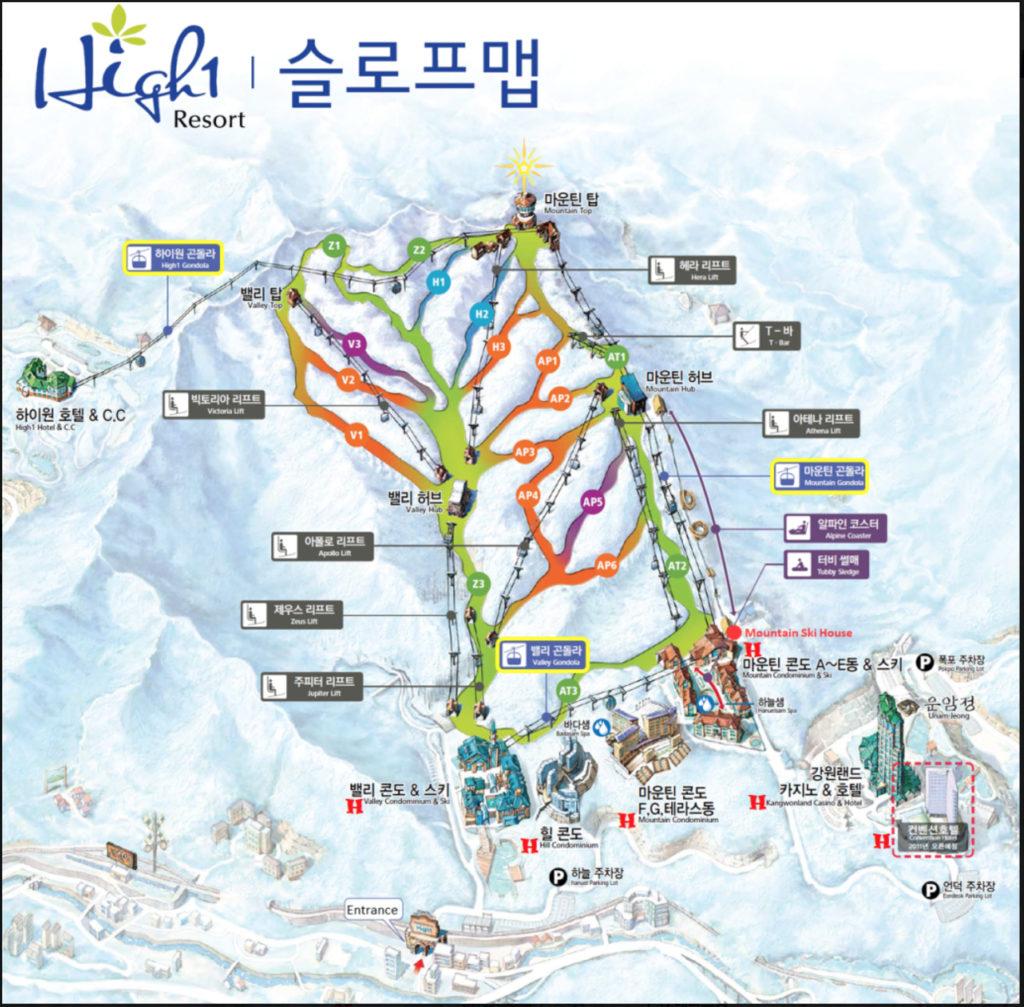 Map of High1 Resort