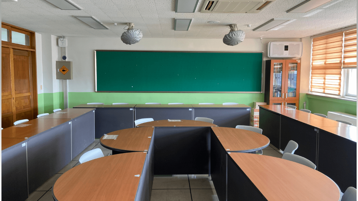 Classroom setting for education jobs in South Korea