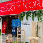 Handarty Korea craft fair entrance at COEX Convention Center in Seoul with handmade furniture displays and author Ara Ko Lopez.